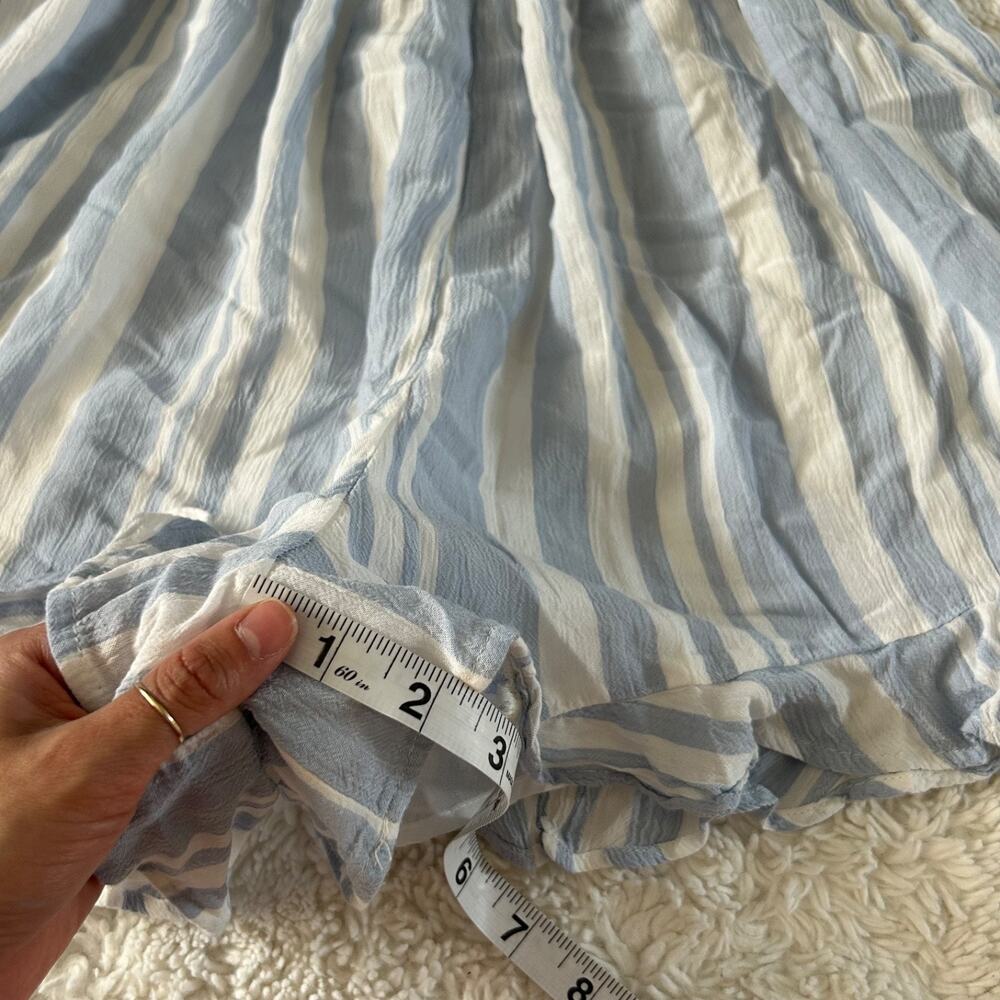 American Eagle Women L Blue/White Striped Open Back Romper Preppy Summer Resort - Picture 3 of 5